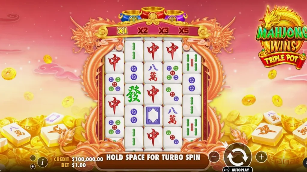 Mahjong Wins Triple Pot slot gameplay